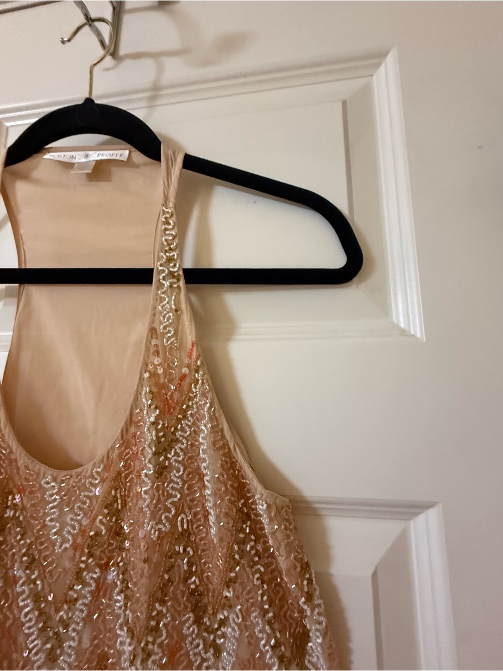 Boston Proper Sequined Silk-Blend Tank Top - Size S - Picture 3 of 9